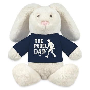 Le Père Padel - Lapin en peluche recyclé MiniFeet® Crème - bleu marine - Devant