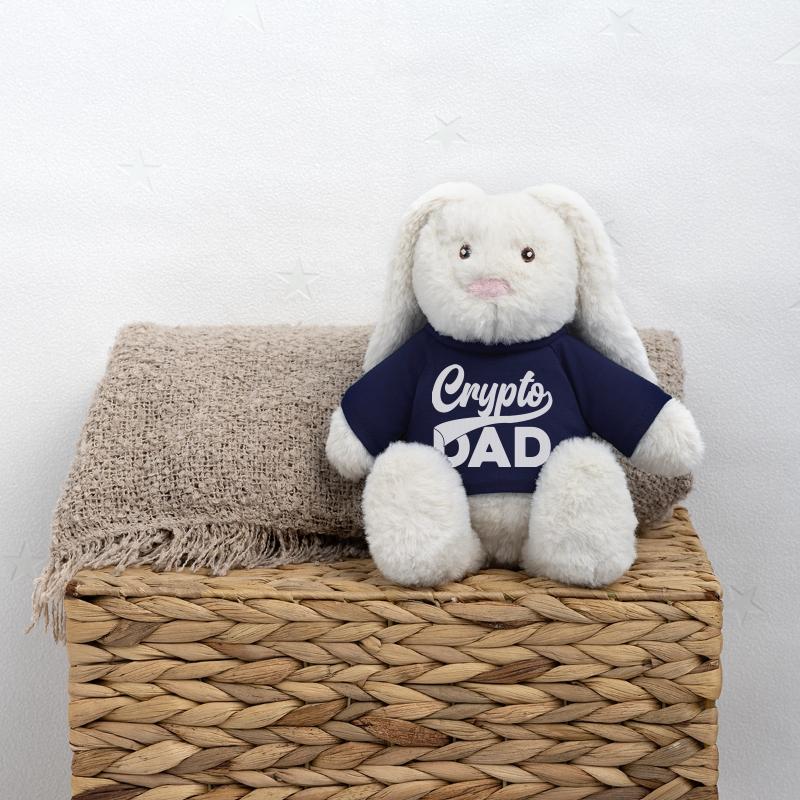 Crypto Dad Script Logo Lapin en peluche recyclé MiniFeet® Crème
