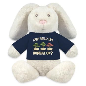Bonsai Lustig Ich Mag Bonsai Einfach Sehr Gerne - MiniFeet® RecycelHase® Creme - French Navy - Vorne
