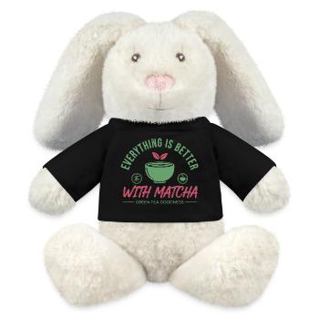 Everything Is Better With Matcha Green Tea - MiniFeet® RecycelHase® Creme - Schwarz - Vorne