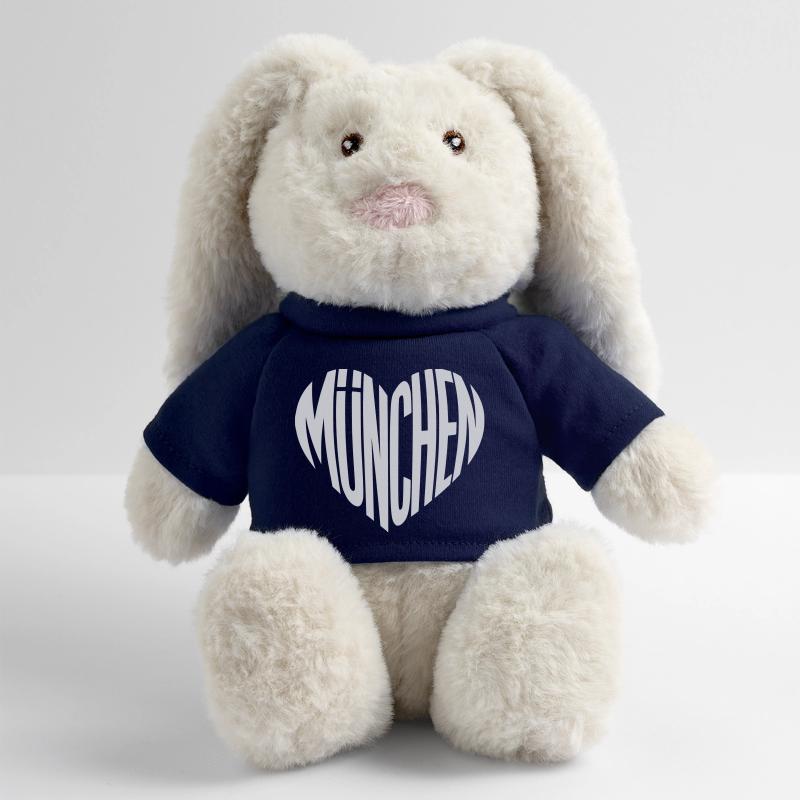 Silhouette de cœur de Munich - Variable de couleur du design Lapin en peluche recyclé MiniFeet® Crème