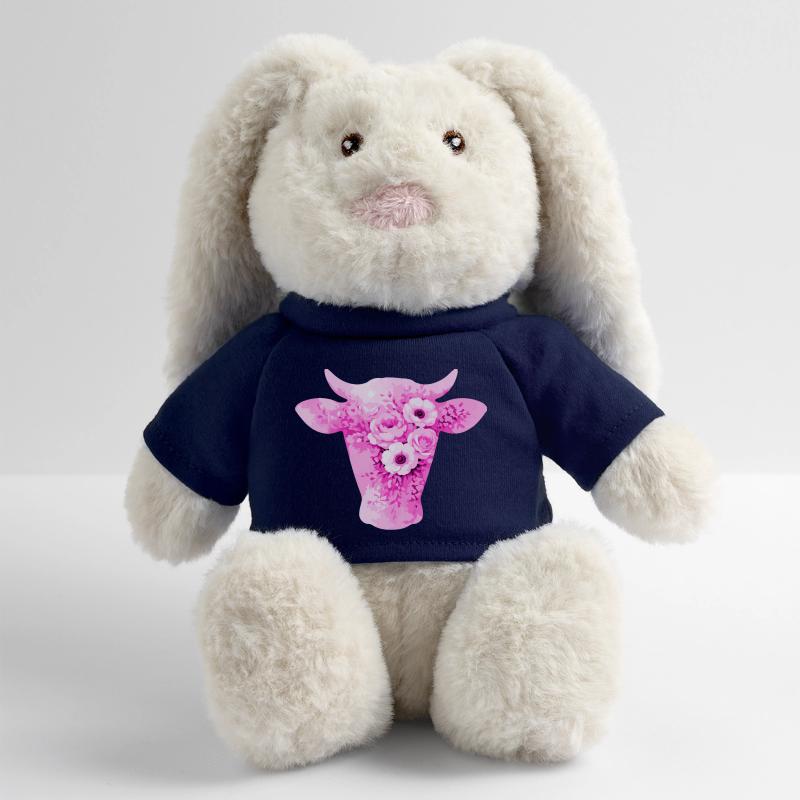 Fleurs en forme de vache Lapin en peluche recyclé MiniFeet® Crème
