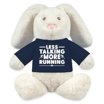Marathonien : moins parler plus de course cadeau - Lapin en peluche recyclé MiniFeet® Crème - bleu marine - Devant