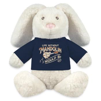 Mandolin Bluegrass Country Folk Music - MiniFeet® RecycelHase® Bunny Cream - french navy - Front