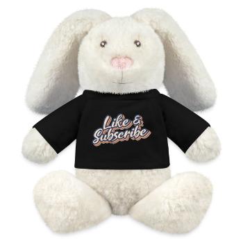 Like & Subscribe 70s Style - MiniFeet® RecycelHase® Bunny Cream - black - Front