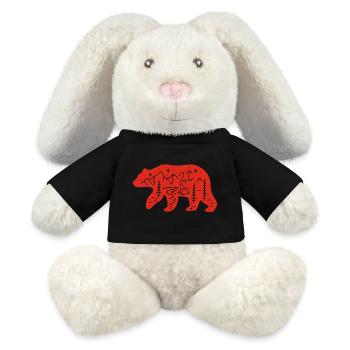 Rotbären-Totem der Natur - MiniFeet® RecycelHase® Creme - Schwarz - Vorne