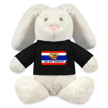 La Thaïlande, le pays chaud - Lapin en peluche recyclé MiniFeet® Crème - noir - Devant