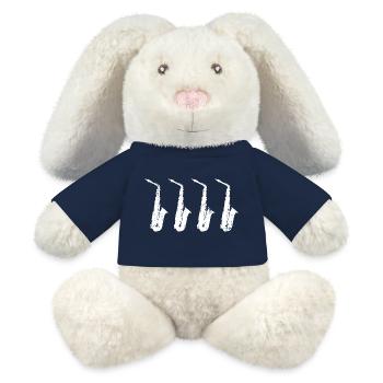 Retro Saxophon Modelle - MiniFeet® RecycelHase® Creme - French Navy - Vorne