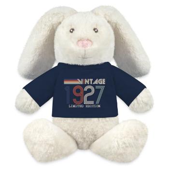 Jahrgang 1927 Jubiläumsgeschenk - Jahrgang 1927 - MiniFeet® RecycelHase® Creme - French Navy - Vorne