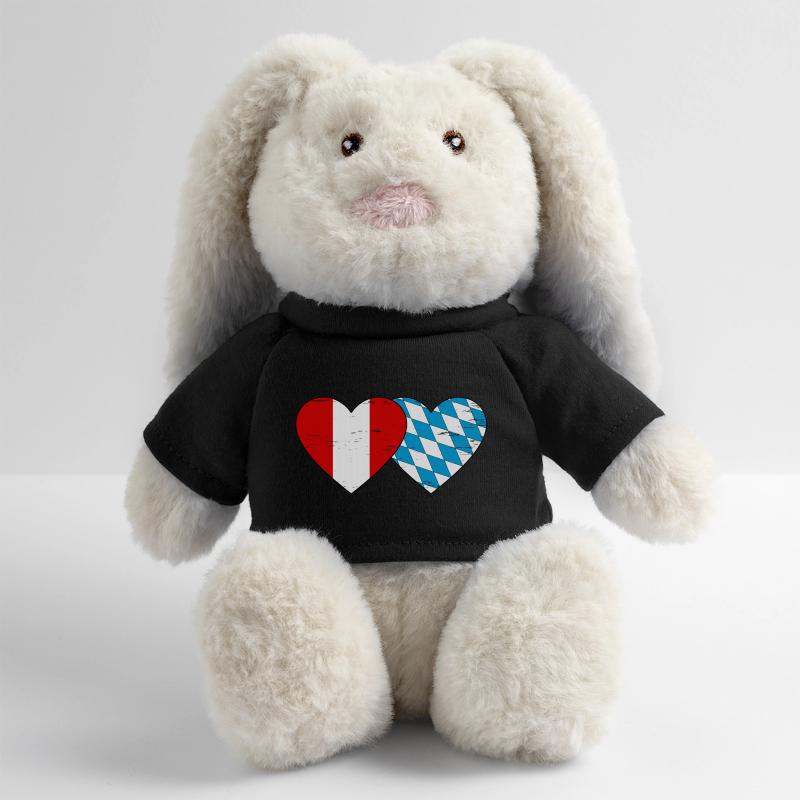 Pérou Bavière drapeau coeur utilisé Lapin en peluche recyclé MiniFeet® Crème