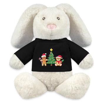 Süße Kleine Santa's Friends Weihnachtsbaum - MiniFeet® RecycelHase® Creme - Schwarz - Vorne