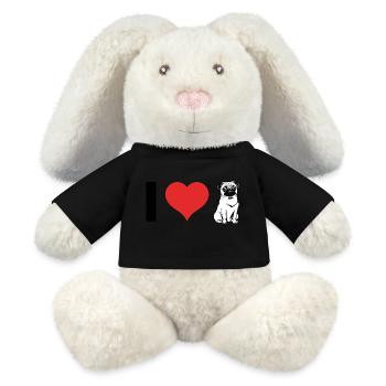 Ich Liebe Möpse - Hund Haustier Design - MiniFeet® RecycelHase® Creme - Schwarz - Vorne