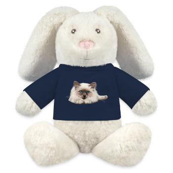 Blue-eyed cat resting - MiniFeet® RecycelHase® Bunny Cream - french navy - Front
