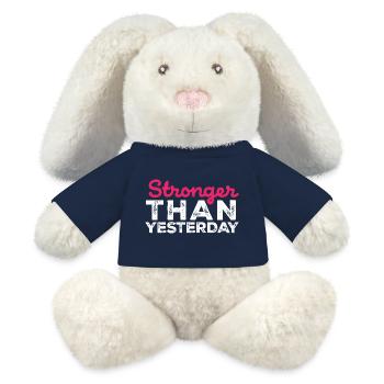 Stronger Than Yesterday - Gym Gear - MiniFeet® RecycelHase® Bunny Cream - french navy - Front