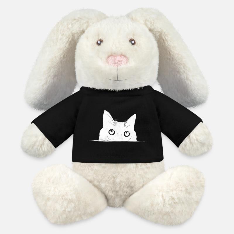 Peeping Cat - MiniFeet® RecycelHase® Bunny Cream - black