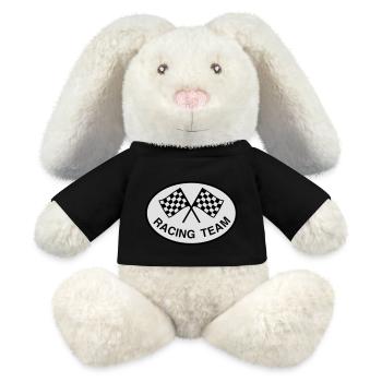 Racing Team, Checkered Flag - MiniFeet® RecycelHase® Bunny Cream - black - Front