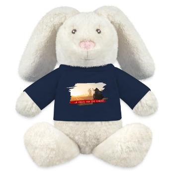 Fou pour le Camino - Lapin en peluche recyclé MiniFeet® Crème - bleu marine - Devant