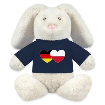 Deutschland Polen Flagge Herz - MiniFeet® RecycelHase® Creme - French Navy - Vorne