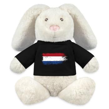 Pinselstrich Holländische Trikolore - MiniFeet® RecycelHase® Creme - Schwarz - Vorne