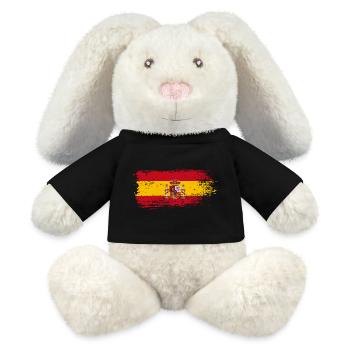 Wappen der spanischen Flagge Splash - MiniFeet® RecycelHase® Creme - Schwarz - Vorne