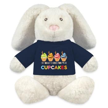 Cupcakes drôles, Cupcake célébrations, cadeau Cupcake - Lapin en peluche recyclé MiniFeet® Crème - bleu marine - Devant