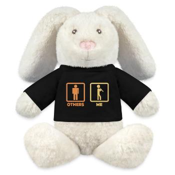 Drôle de clarinettiste - Lapin en peluche recyclé MiniFeet® Crème - noir - Devant