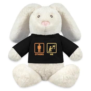 Figurines de plombier bâton - Lapin en peluche recyclé MiniFeet® Crème - noir - Devant