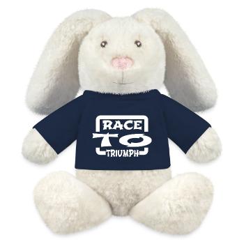 Citation Vibrant Jockey Happy Birthday Passion - Lapin en peluche recyclé MiniFeet® Crème - bleu marine - Devant