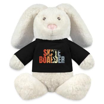 Retro Skateboarder - MiniFeet® RecycelHase® Creme - Schwarz - Vorne