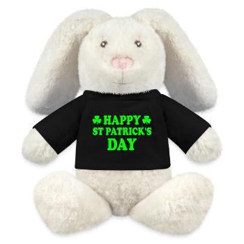 happy st patrick's day - MiniFeet® RecycelHase® Bunny Cream - black - Front
