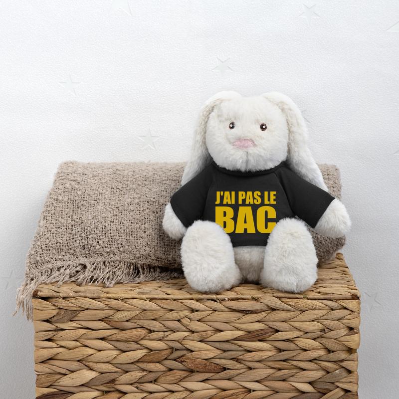 jai pas le bac Lapin en peluche recyclé MiniFeet® Crème