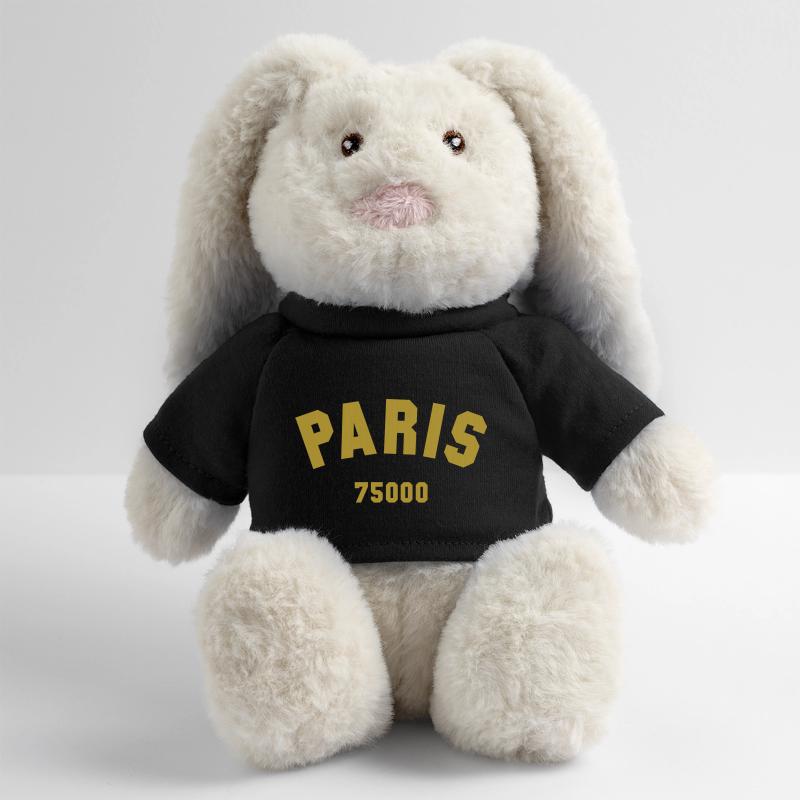 PARIS Code postal Lapin en peluche recyclé MiniFeet® Crème