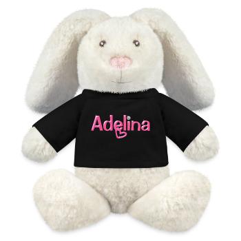 Adelina Name Balloon Font - MiniFeet® RecycelHase® Bunny Cream - black - Front
