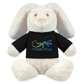 Polynesian rainbow lizard - MiniFeet® RecycelHase® Bunny Cream - black - Front