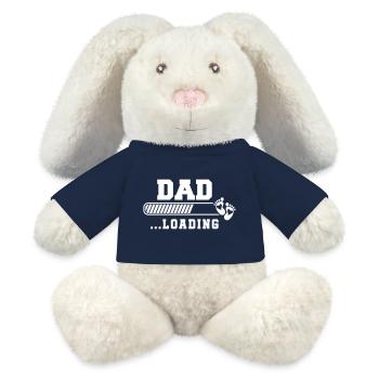 Père Enfant Lien Bébé Empreinte Design - Lapin en peluche recyclé MiniFeet® Crème - bleu marine - Devant