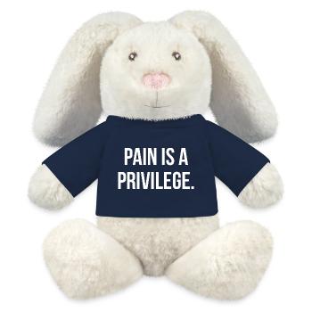 PAIN IS A PRIVILEGE. | Greyline Official - MiniFeet® RecycelHase® Bunny Cream - french navy - Front