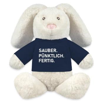 Propre. A temps. Travail professionnel. - Lapin en peluche recyclé MiniFeet® Crème - bleu marine - Devant