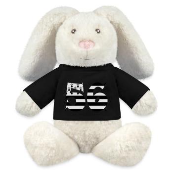 56 Bretagne drapeau - Lapin en peluche recyclé MiniFeet® Crème - noir - Devant