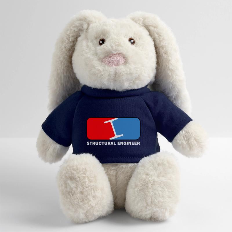 Structural Engineer League White Text Lapin en peluche recyclé MiniFeet® Crème