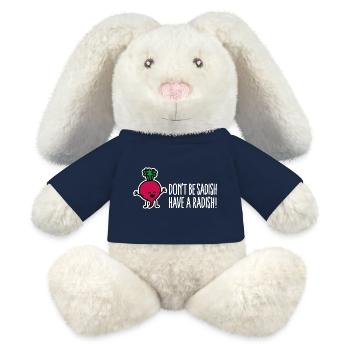Ne soyez pas triste, ayez un diététicien drôle de radis - Lapin en peluche recyclé MiniFeet® Crème - bleu marine - Devant