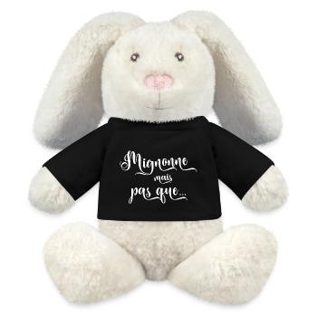Cute but not only... Compliment to a woman - MiniFeet® RecycelHase® Bunny Cream - black - Front