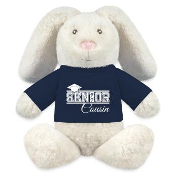 Senior 2023 Cousin Fier Cousin de Diplômé - Lapin en peluche recyclé MiniFeet® Crème - bleu marine - Devant