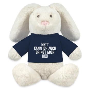 Nett kann ich auch, bringt aber nix - MiniFeet® RecycelHase® Creme - French Navy - Vorne