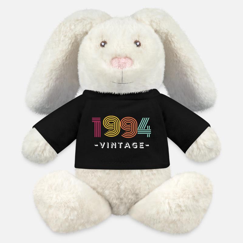 1994 Vintage - Anniversary, 30th Birthday - MiniFeet® RecycelHase® Bunny Cream - black