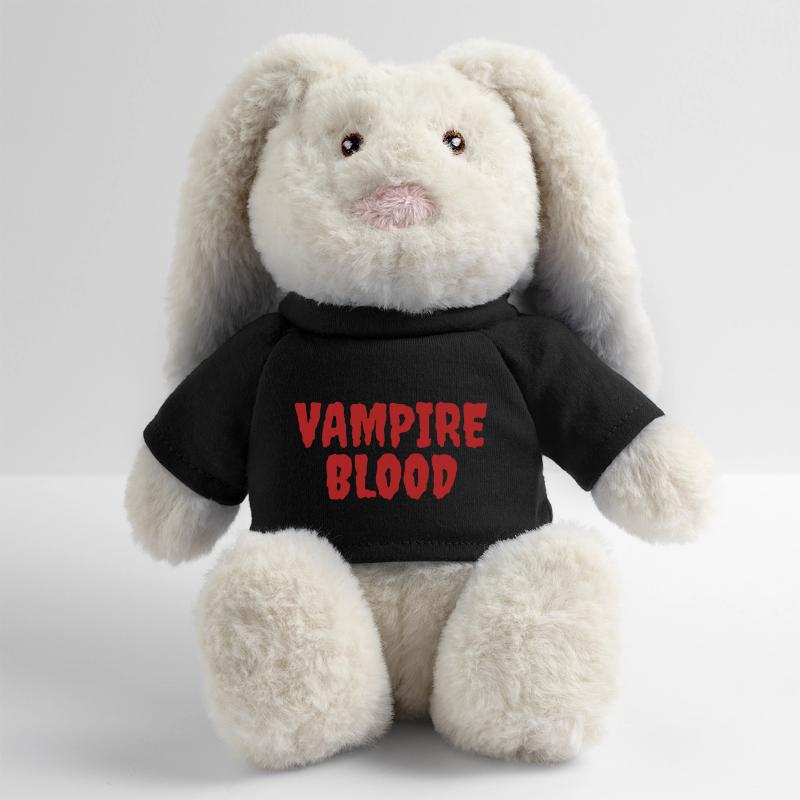 Vampire Blood Horror Typographie Design Lapin en peluche recyclé MiniFeet® Crème
