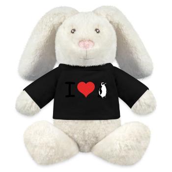 I love Penguins - Pet Design - MiniFeet® RecycelHase® Creme - Schwarz - Vorne