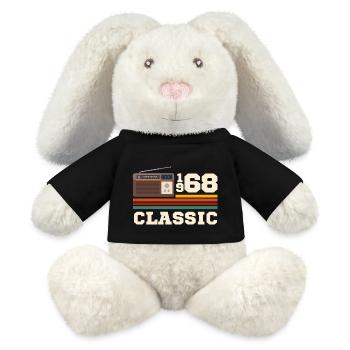 Anniversaire 1968 retro classic - Lapin en peluche recyclé MiniFeet® Crème - noir - Devant