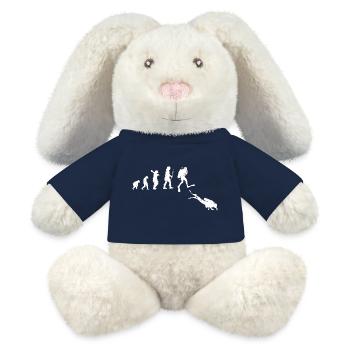 Illustration der Evolution des menschlichen Fortschritts - MiniFeet® RecycelHase® Creme - French Navy - Vorne