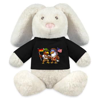 Aigle allemand Pygargue à tête blanche américain - Lapin en peluche recyclé MiniFeet® Crème - noir - Devant