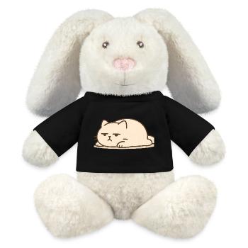 Sleeping cat in kawaii style - MiniFeet® RecycelHase® Bunny Cream - black - Front